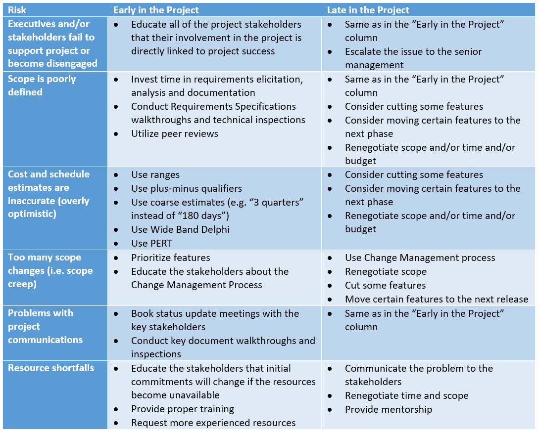 thesis project risks